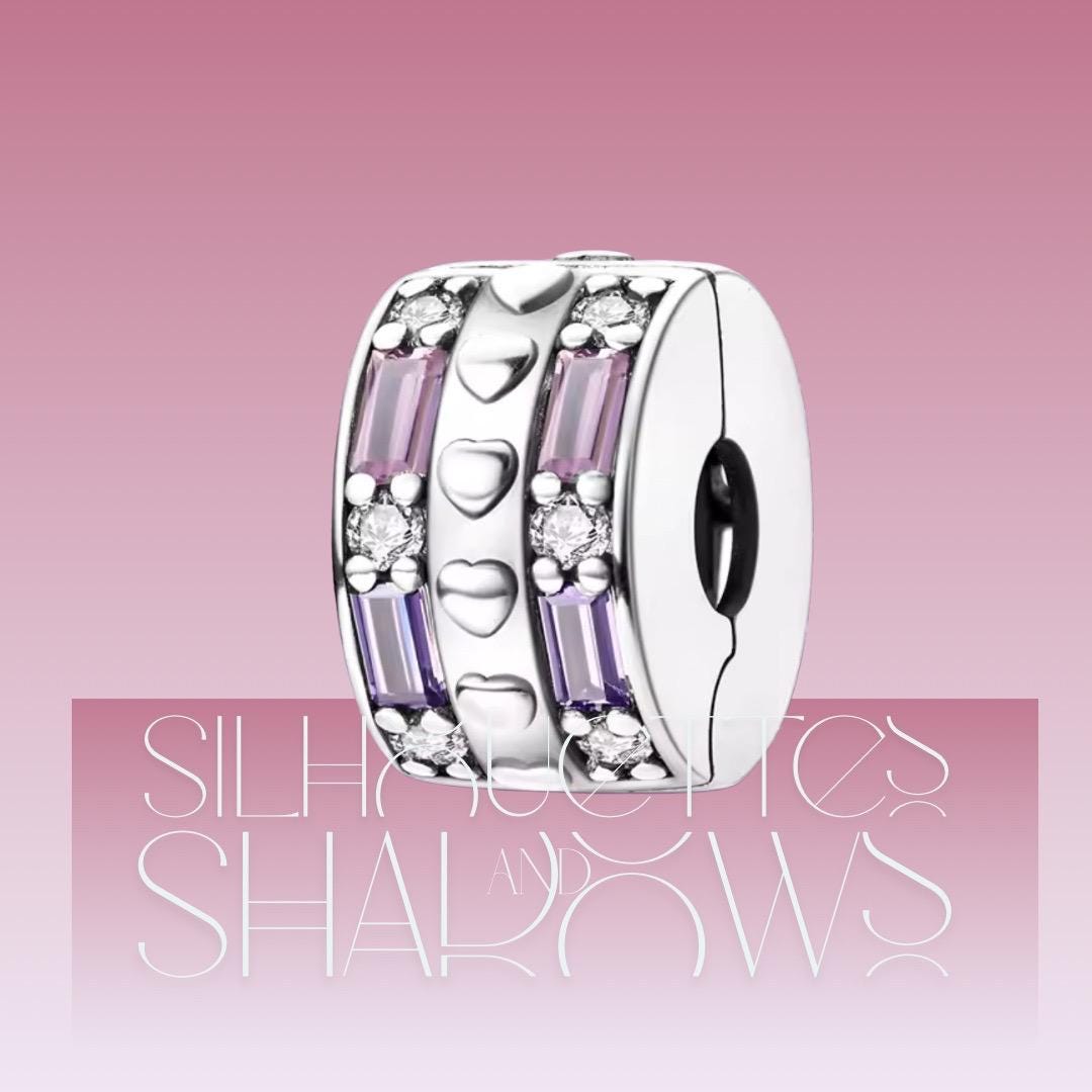 Mini Hearts and Pink Crystal Clip Charm