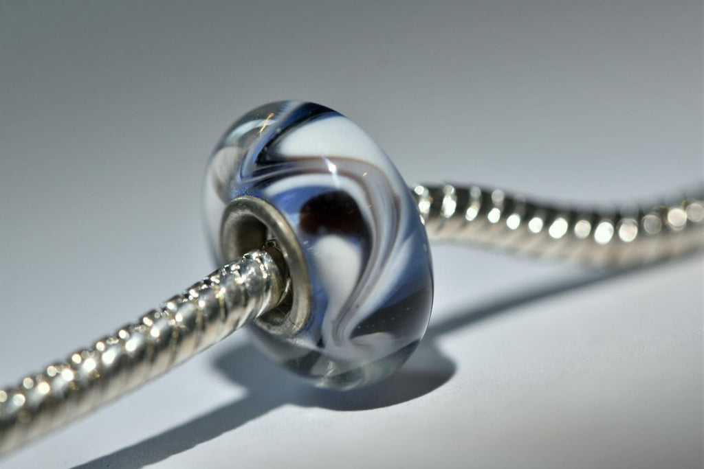Murano Glass Charm for Pandora Bracelet: Sterling Silver S925, Blue