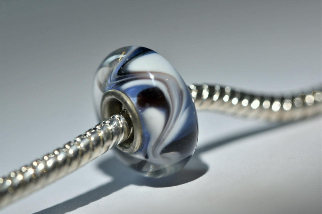 Murano Glass Charm for Pandora Bracelet: Sterling Silver S925, Blue