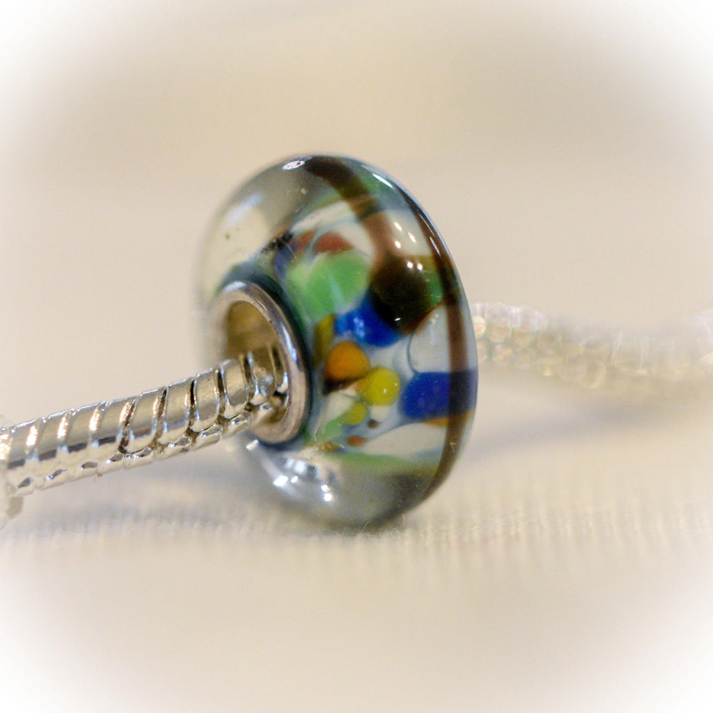 S925 Murano Glass Charm: Pandora Bracelet Spacer Bead
