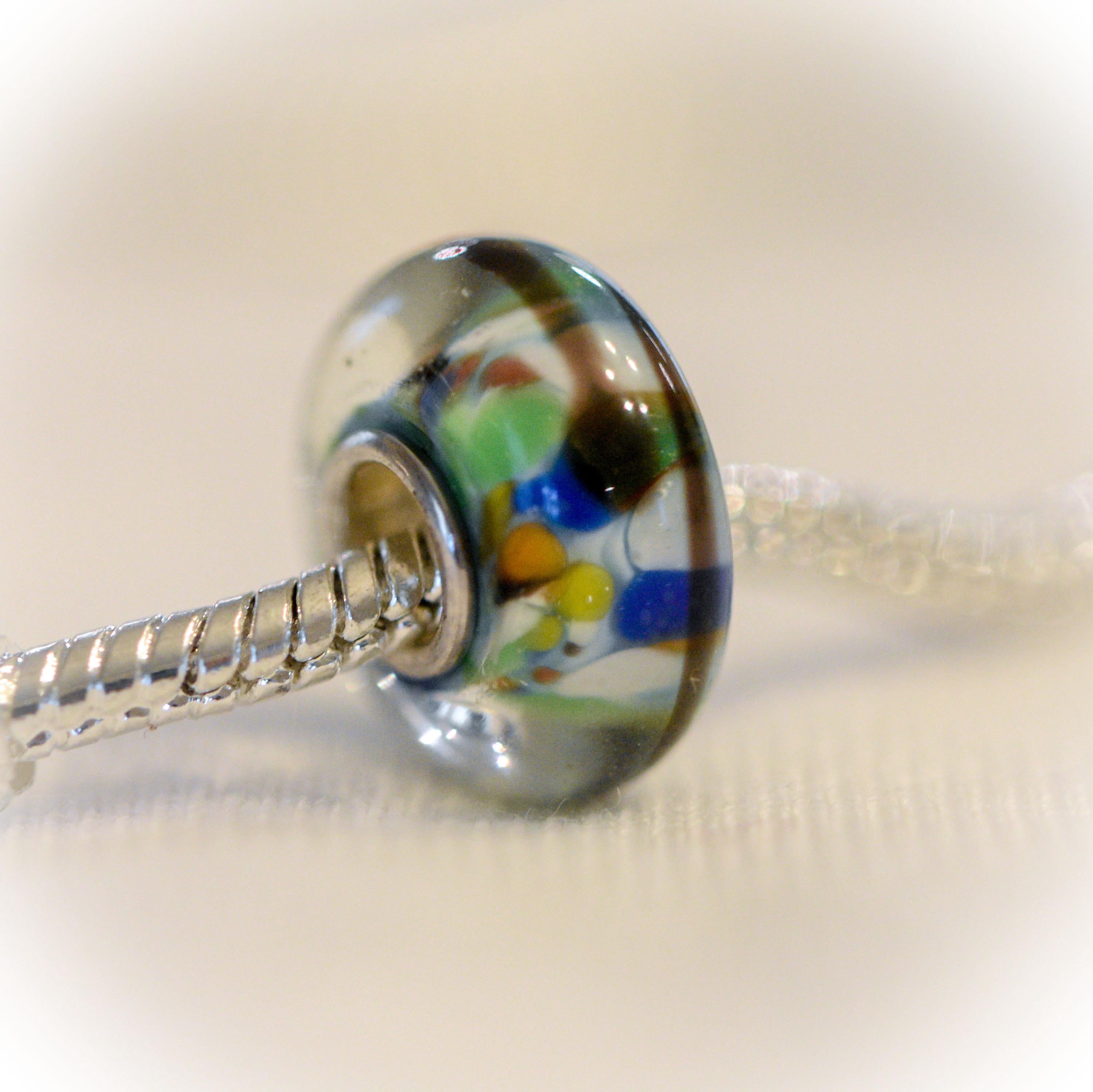 S925 Murano Glass Charm: Pandora Bracelet Spacer Bead