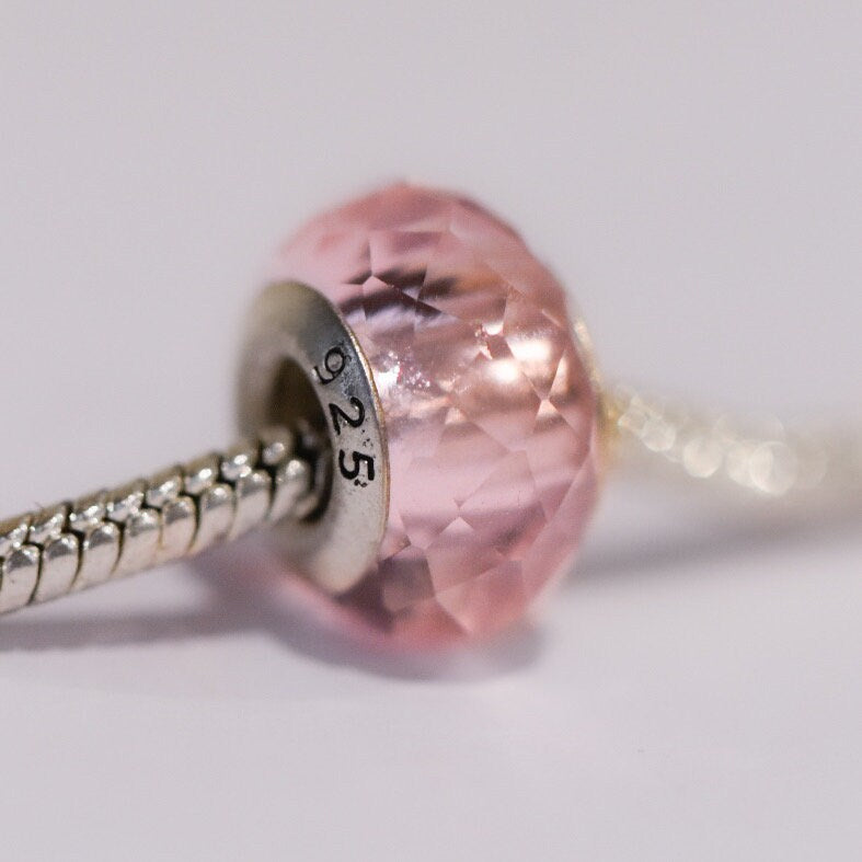 Blue Murano Glass Charm: S925 Sterling Silver, Pandora Compatible