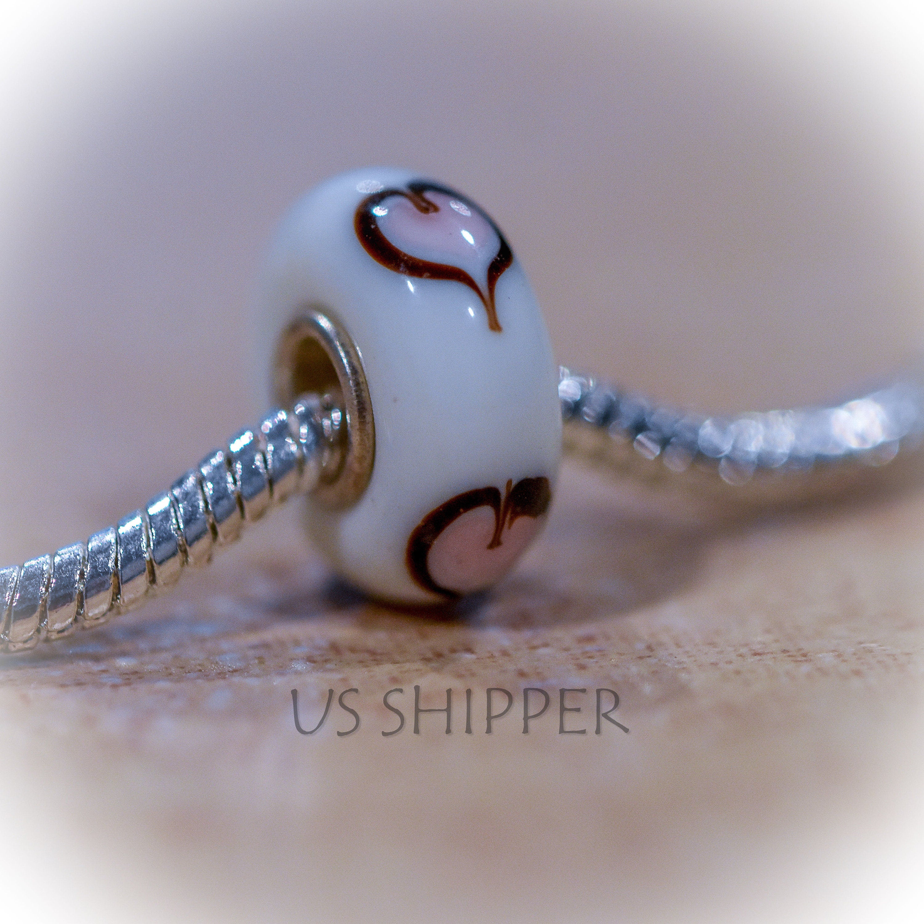 Murano Glass Charm: S925 Sterling Silver Core, Pandora Compatible