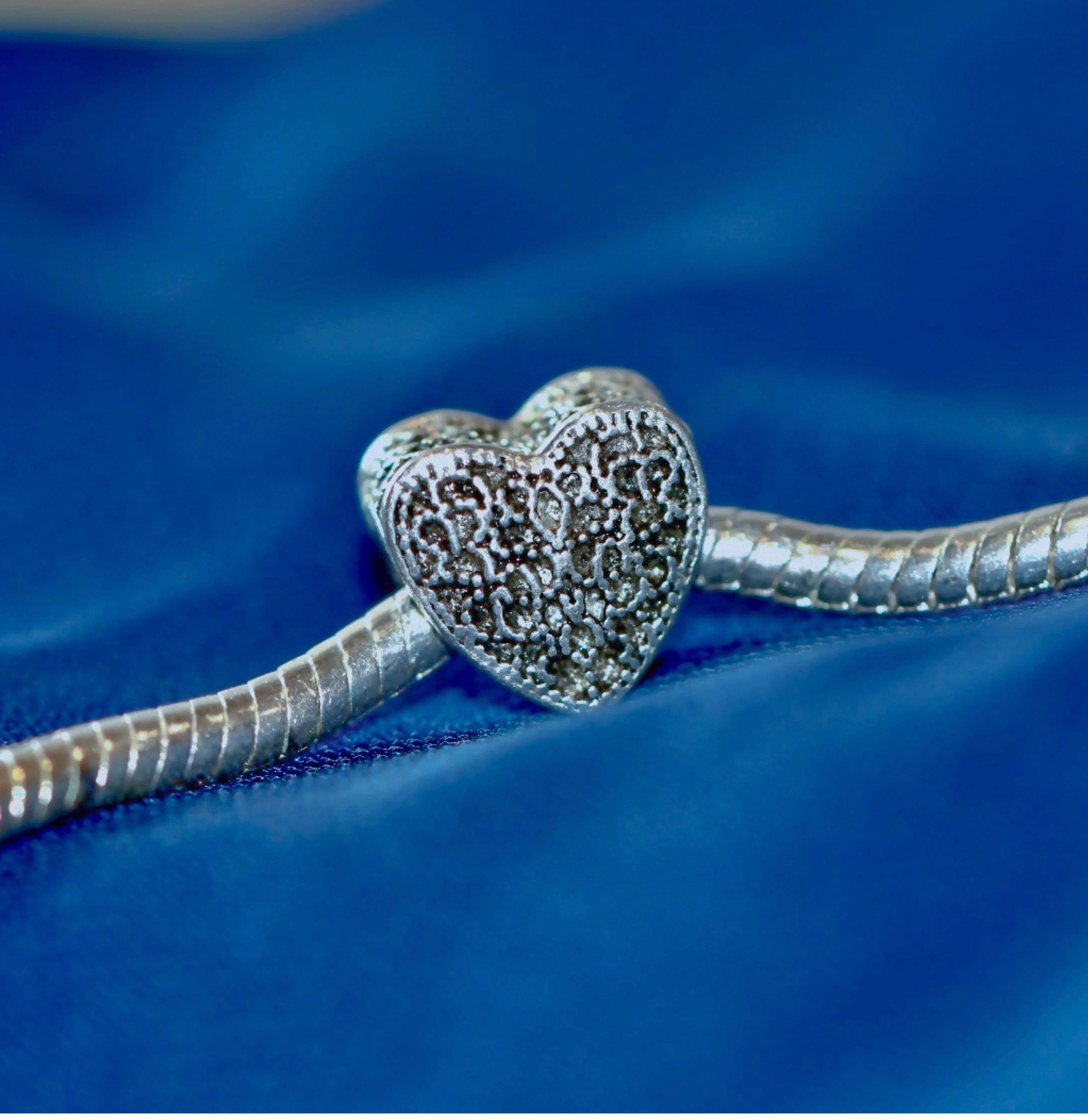 Sterling silver filigree heart for pandora charm bracelets