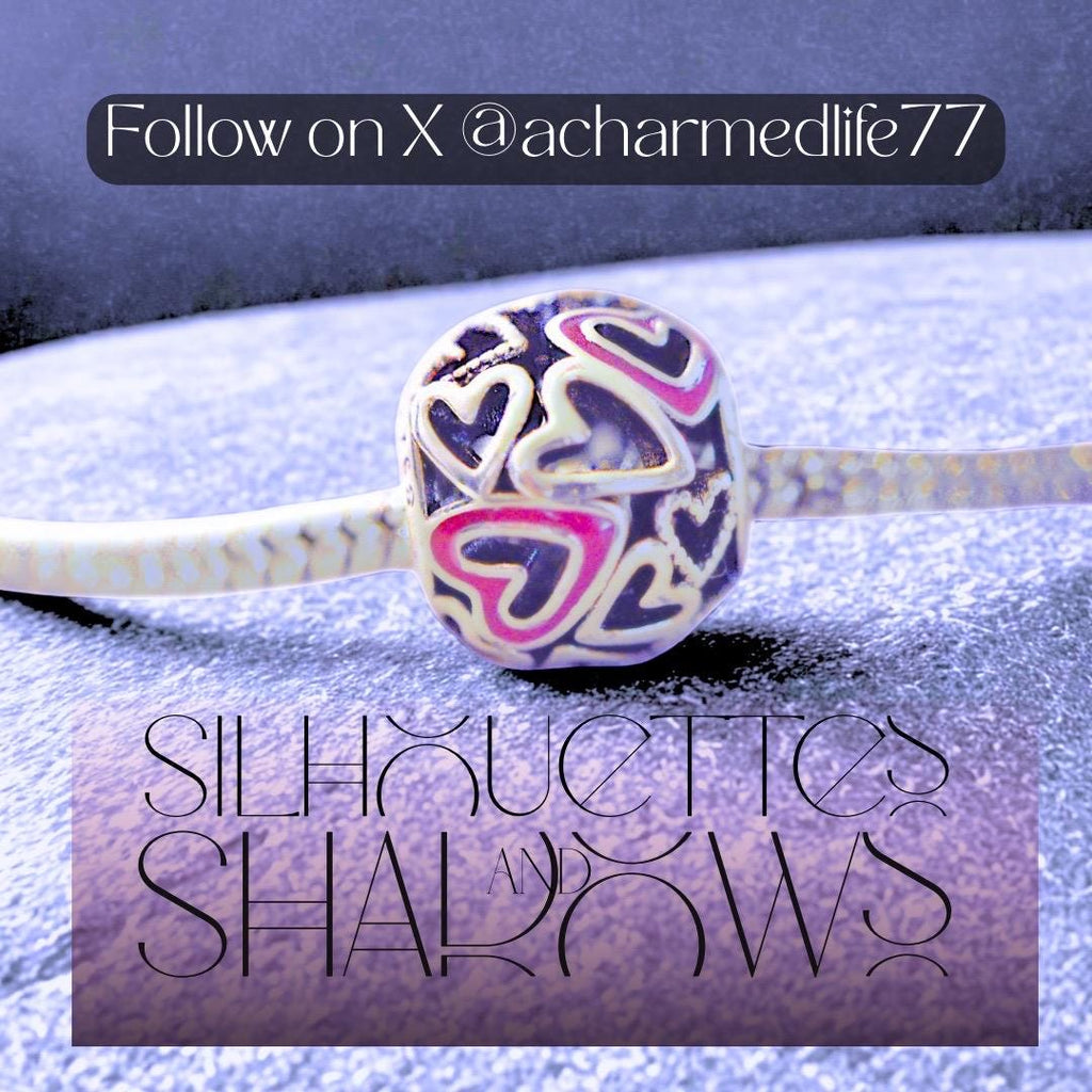 Sterling Silver .925 - Hearts Barrel Slider Charm -Comes with Free Bracelet! - 30% off 3 Charms through 10/6